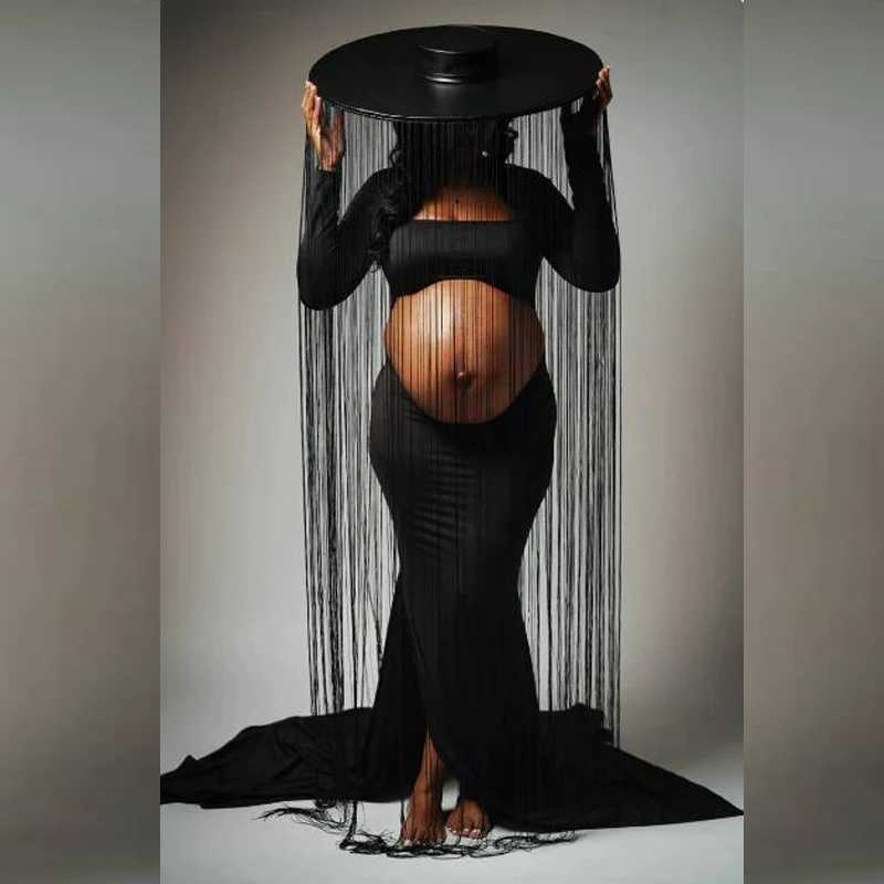 Maternity Women Open Belly Stretchy Dress Long maternity dress PhotoShoot dress for pregnant vestidos para embarazadas X250224