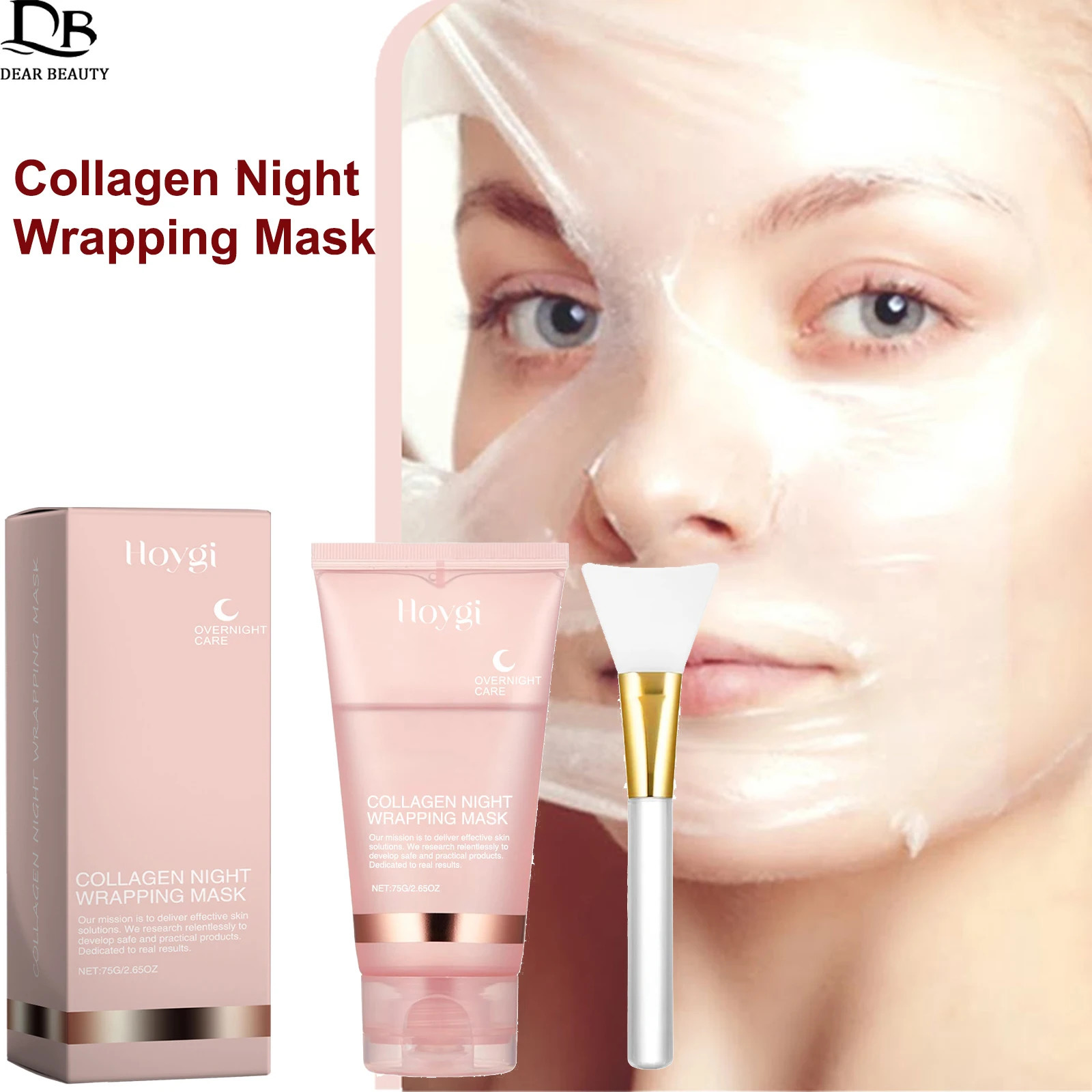 Collagen Peel Off Facial Mask Gently Cleansing Deeply Hydrating Moisturizing Night Wrapping Face Mask Korean Skin Care Cream 250224