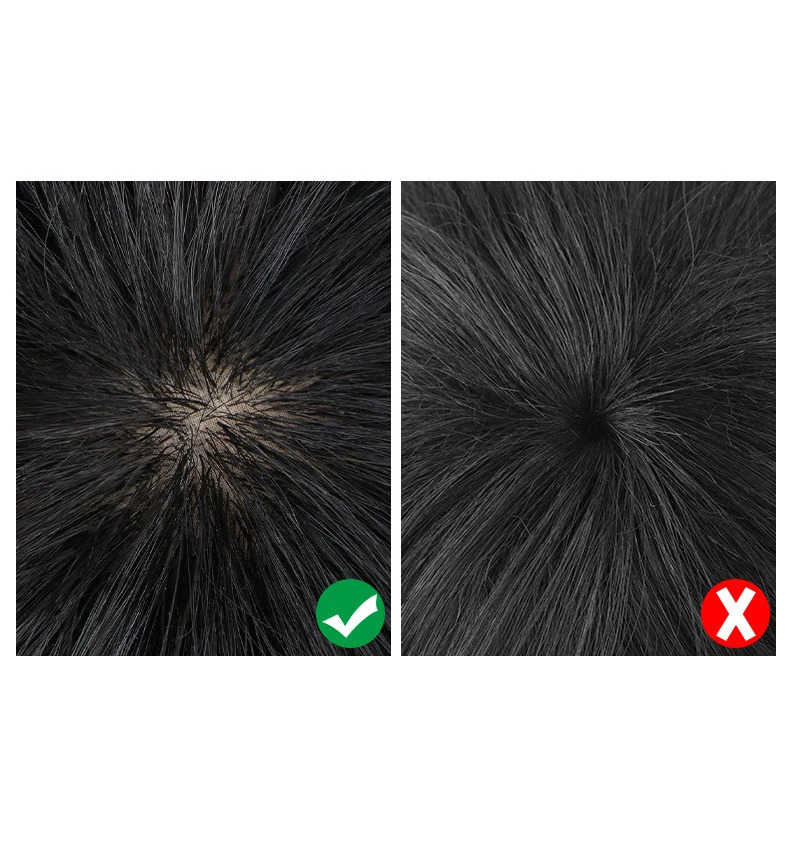 realistic topper 100% human hair mens toupee natural black color light weight comfortable inner net mens hair topper 250224
