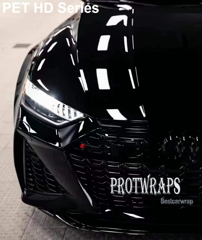 Premium HD Self Healing Gloss Black Shiny Vinyl Wrap Sticker Whole Car Wrapping Covering Film With Air Release Initial Low Tack Glue Self Adhesive Foi