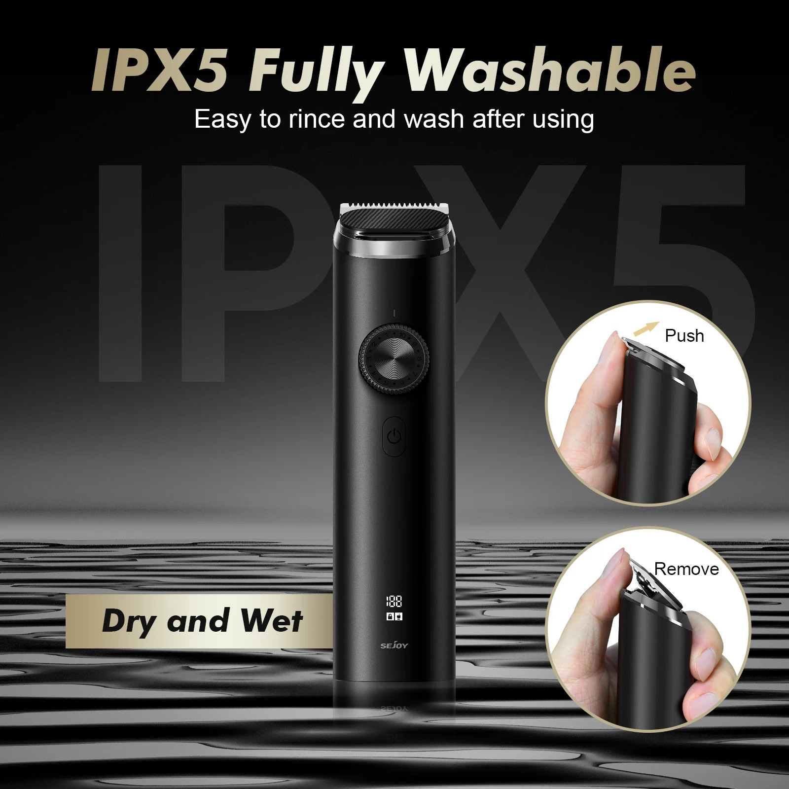 SEJOY 3 In 1 Face Clean Electric Hair Cutting Machine Men Clipper Trimmer Beard Cordless Barber 250217