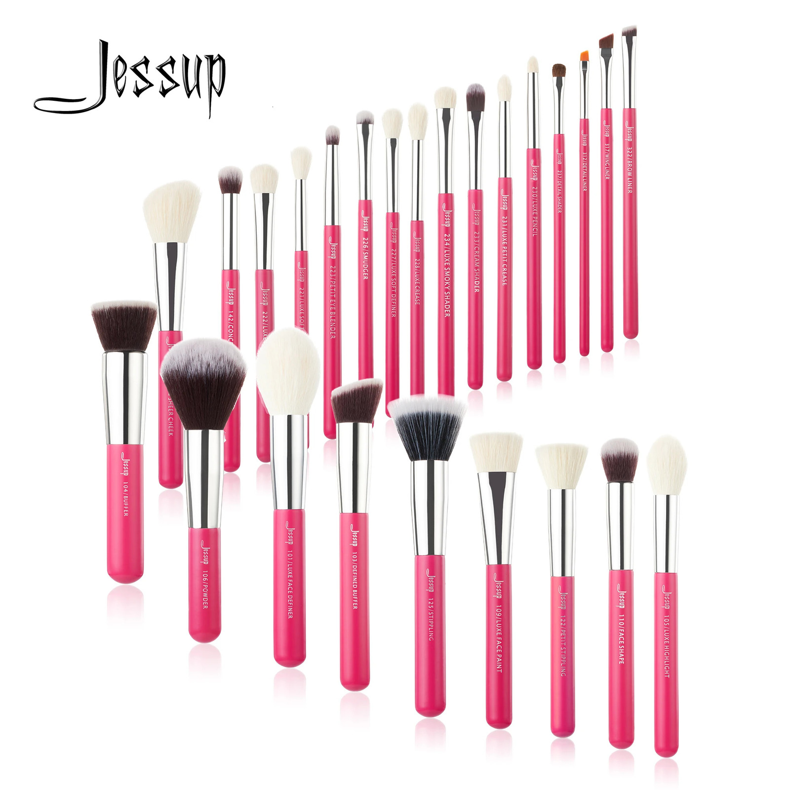 Jessup Makeup brushes set 25pcs Make up Brush Professional Natural-Synthetic Foundation Powder Blending Eyeshadow T195 250224