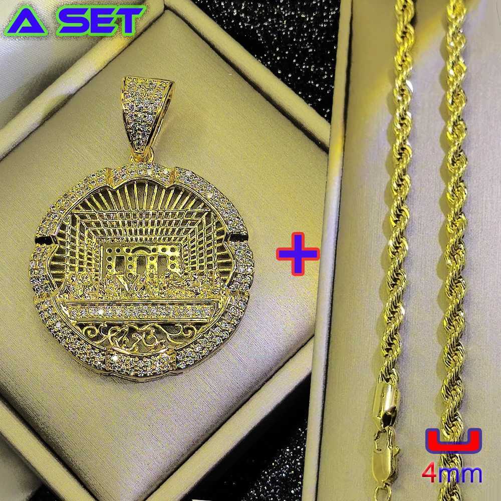 Exclusive cust classic hip-hop necklace with luxurious diamond cut out design pendant premium gold plating trendy decoration X250224