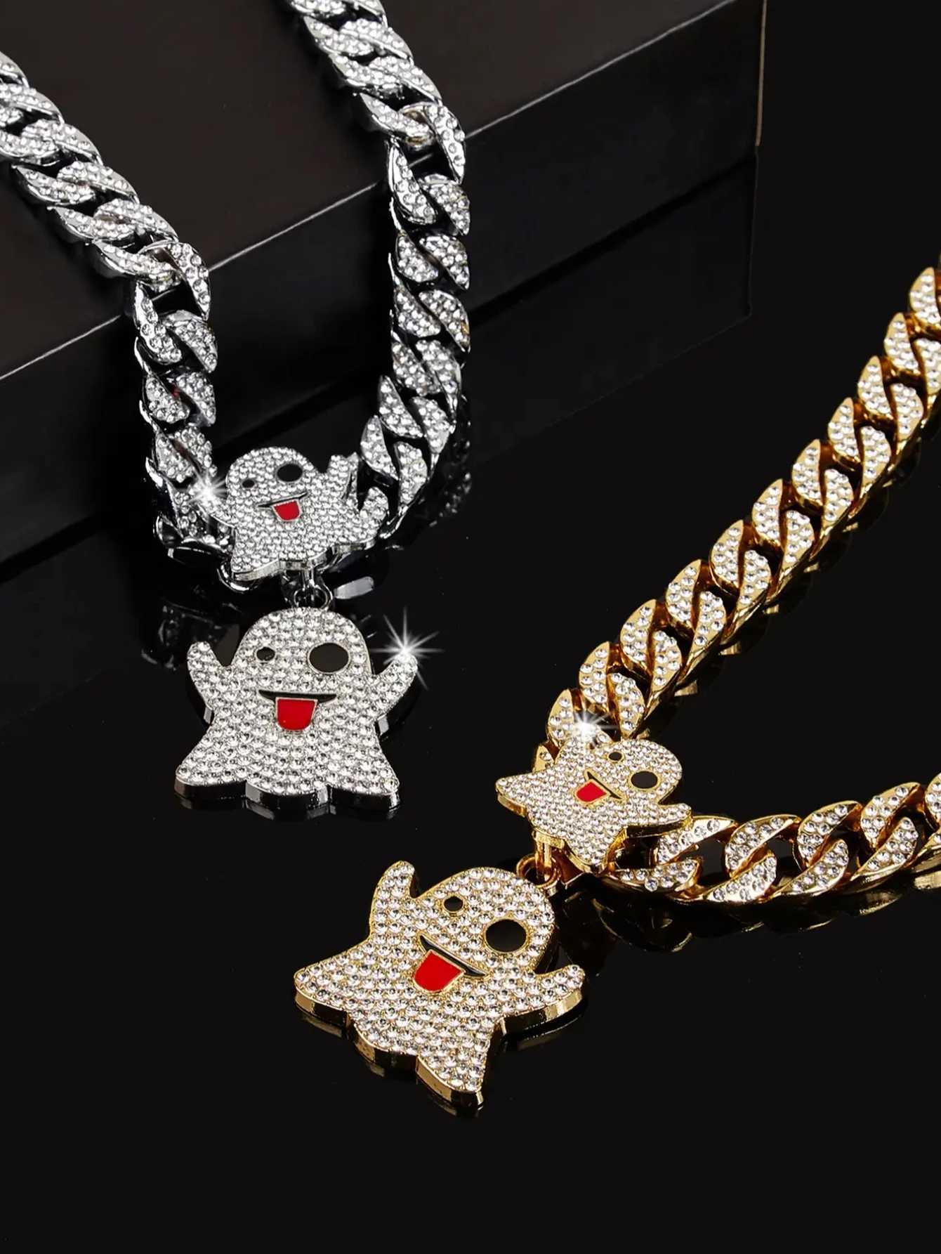 Hip hop style mischievous pendant rap popular pendant mens necklace Cuban chain necklace summer fashion jewelry X250224