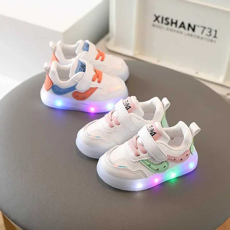 Spring Autumn Baby Girls Led Light Shoes Childrens Sneakers Toddler Glowing Shoes Girls Outdoor Breathable Shoe W250225
