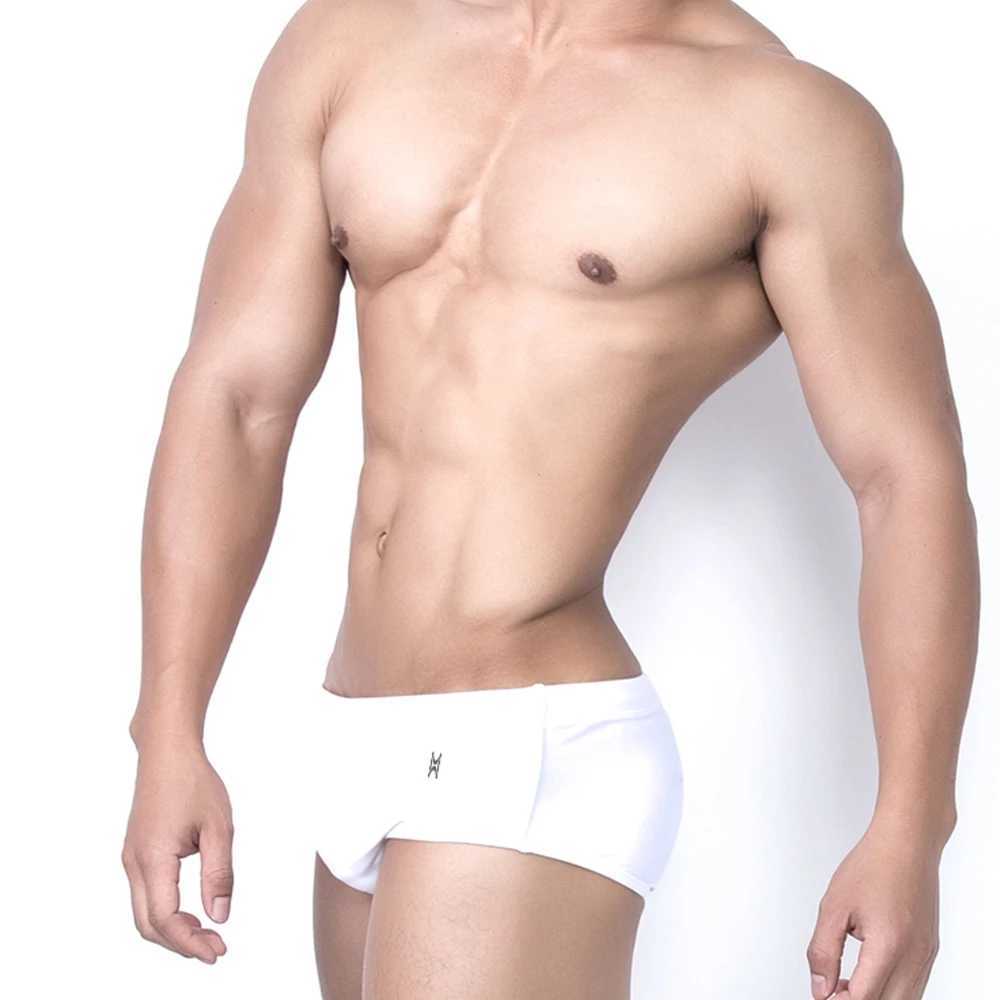 2022 Summer New Mens Boxer Swimming Trunks Trend Printing Sexy Add Pad Quick-drying Drawstring Breathable Training SwimsuitXJ250224