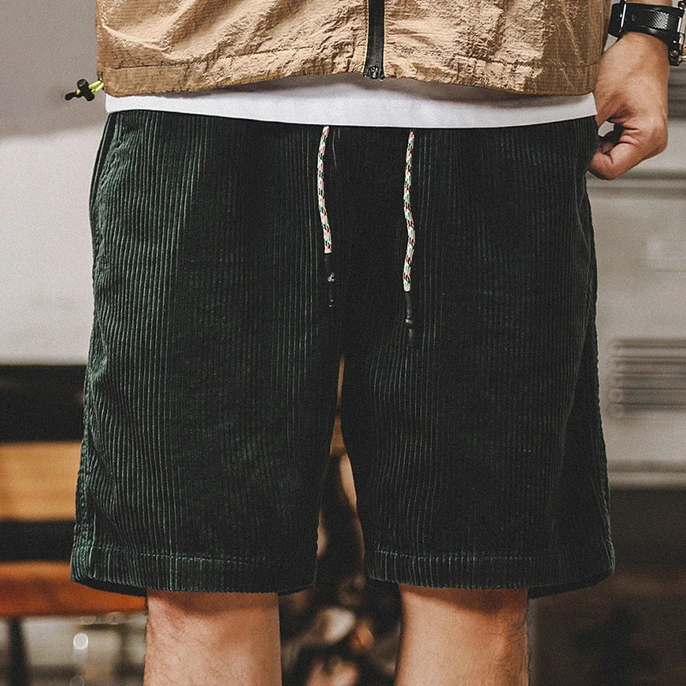 American Outdoor Beach Running Cargo Shorts Mens Summer Loose Casual Corduroy Waist Drawstring Shorts Sports Shorts 250225