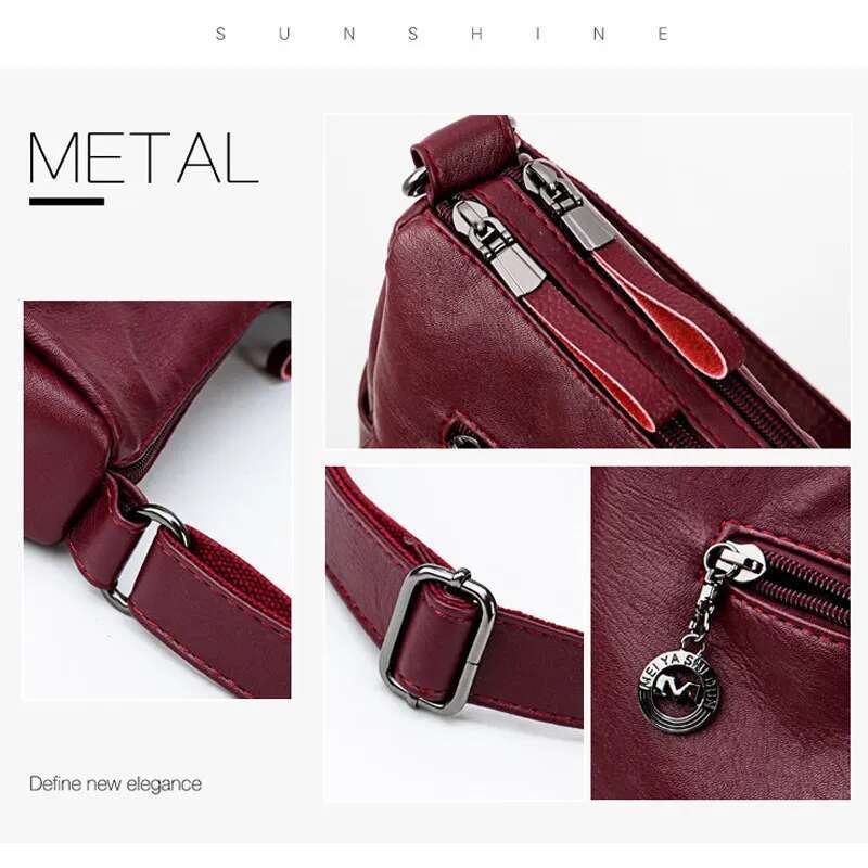 Many Pockets Shoulder Crossbody For Women New Style4 New Brand Leather Ladies Designr Handbags Casual Messenger Bags Sac A Main
