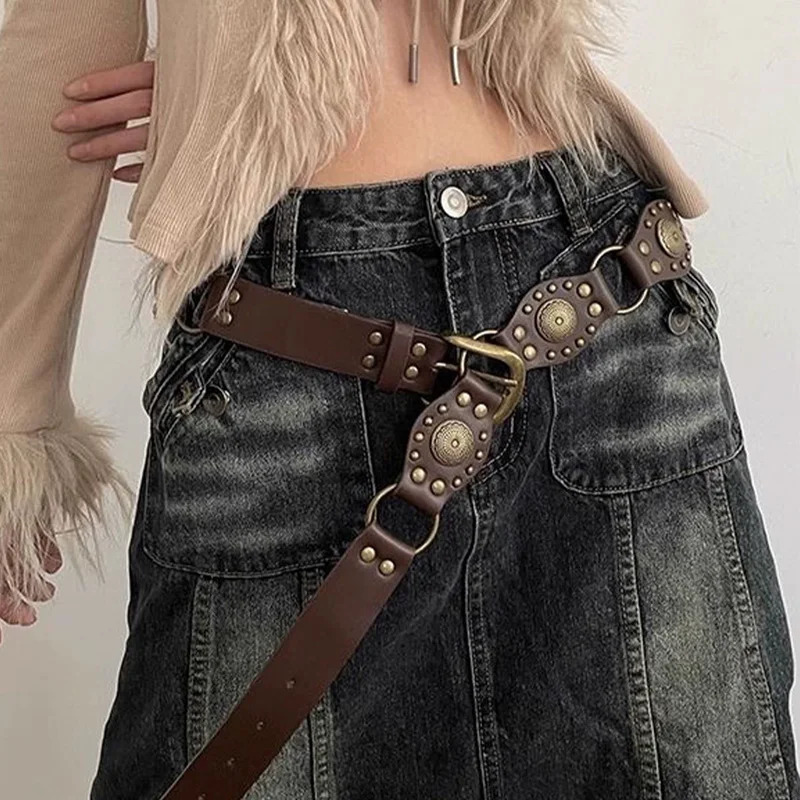 Desinger Belts For Women High Quality Punk Gothic Vintage Brown Corset Belt Female Unisex Men Waistband Western Cowgirl Cowboy 250221