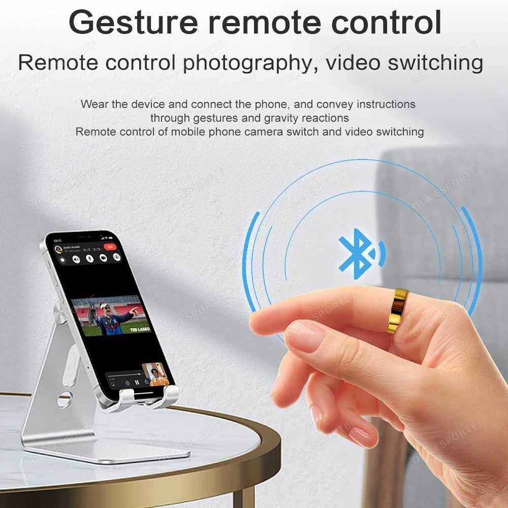 New 5ATM Waterproof Smart Ring Men Women Temperature Detection Health Monitoring Pressure Measurement Gesture Control Smartring W250225