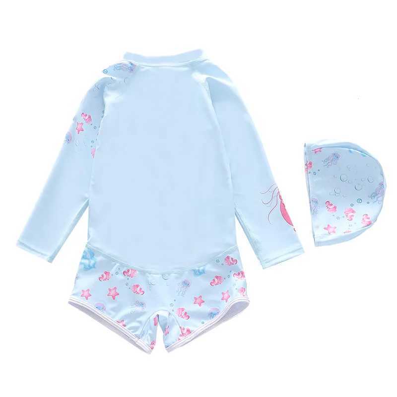 HappyFluent Sun Protection cartoon one-piece sleeping princess sized childrens swimsuit X250224
