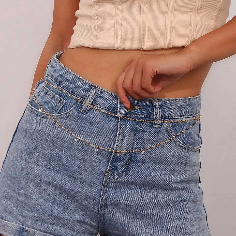 Youthway Stainss Steel Simp Various Rope Belly Chain Multilayer Waist Chain Summer Charm Sexy Accories Rave Body JewelryXJ250224