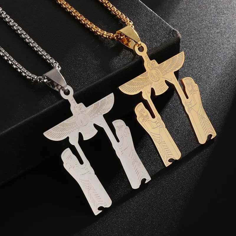Fashion Personality Punk Biker Style Gold Color Hawk Wing Pendants Necklace for Men Trend Jewelry X250224