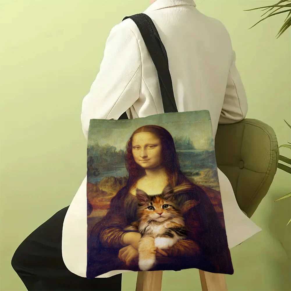 Canvas Bag The Van Gogh Series Print Canvas Bag Lightweight Shoulder Bag Versatile Shopper Bag Holder Handbag Z250224