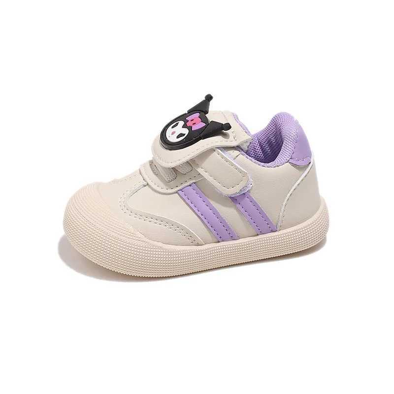 Kid Sneaker Spring Autumn Anti-slip Cartoon Toddler Kuromi Casual Prewalking Shoes Baby Fashion Shoes PU Leather Size 16-26 X250224