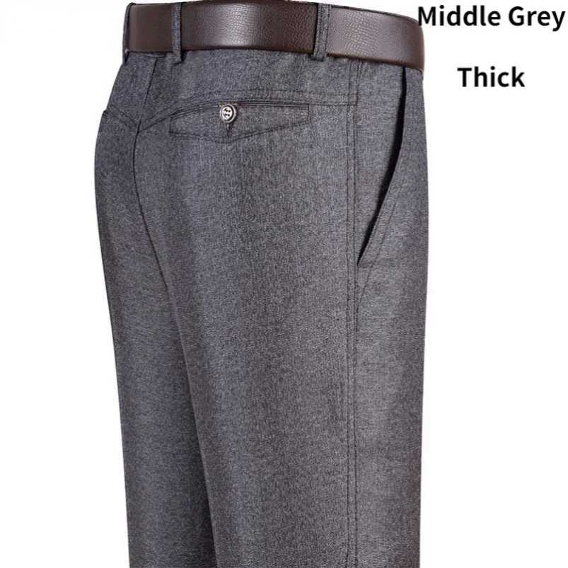 Mens Lightweight Business Casual Pants Summer Thin Autumn Thick Solid Gentle Trousers Male Brand Fashion Suit Pant Black Grey W250225
