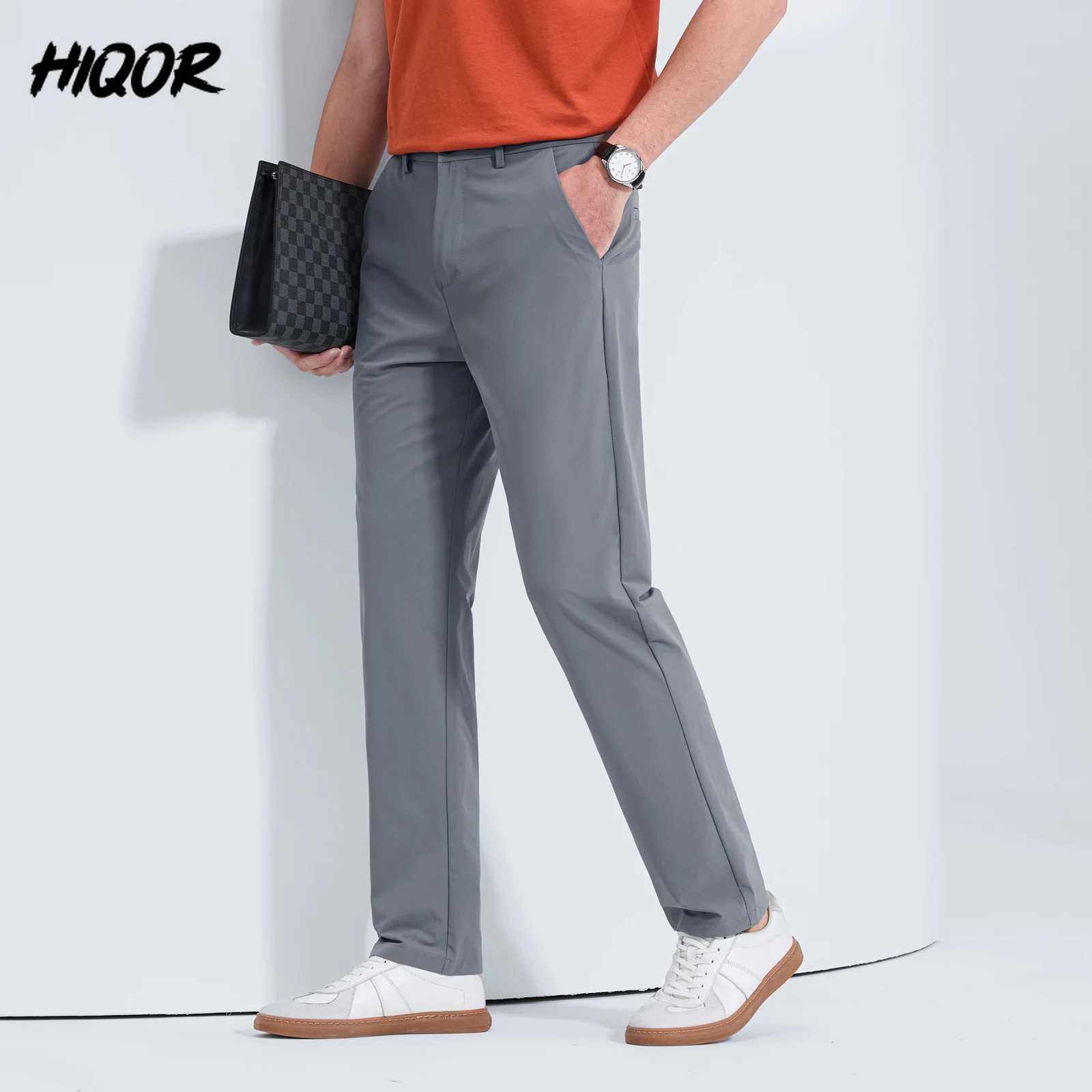 HIQOR Business Trousers For Men Spring Summer Casual Baggy Pants Men Fashion Suit Pants Men Plus Sizes Straight Pants Trousers W250225