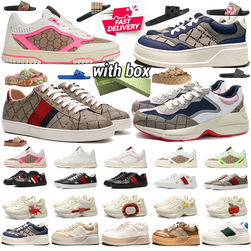 WIth Box Mens Designer Shoes Casual Sneakers Womens Multicolor Outdoor Vintage Chaussures Platform Mouth Beige Man Trainers Lady Retro Leather