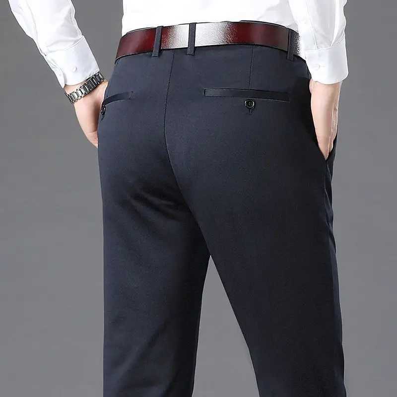 Fashion Men Business Suit Pants Korean Spring Summer Streetwear Male Clothes New Office Casual Solid Loose Straight Trousers 40 W250225