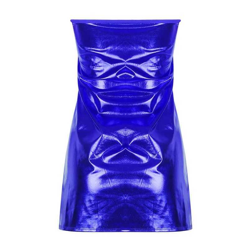 Sexy Dress Womens PU Solid Color Dress Clubwear Imitation Leather Luggage Dress Slieeveless Short Womens WearXJ250224