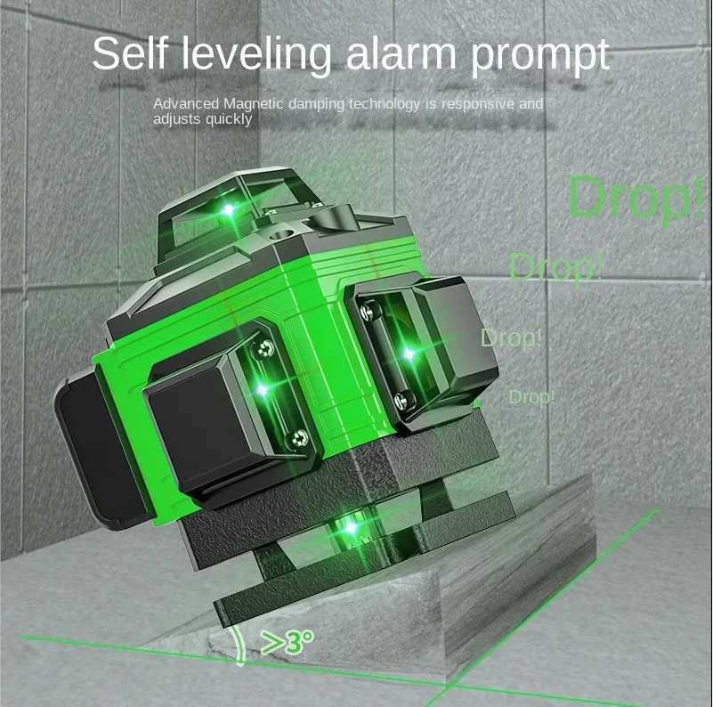 High Precision360 Self-leveling Laser Level Instrument with2 Li-ion Battery High Power Green Laser 3D/4D 12/16 Lines Laser X250225
