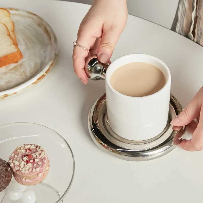 Ceramic Mug with Saucer Home Decoration Cute Creative Combination Breakfast Cup Coffee Cup Coffee Mugs with TrayC250224