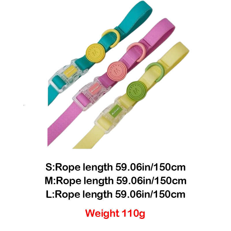 DHpet Waterproof Dog Leash with PVC Coating - Available in Green/Yellow/Pink - S/M/L Sizes for 5-30kg Dog - Stain & Odor Resistant, Multi - functional