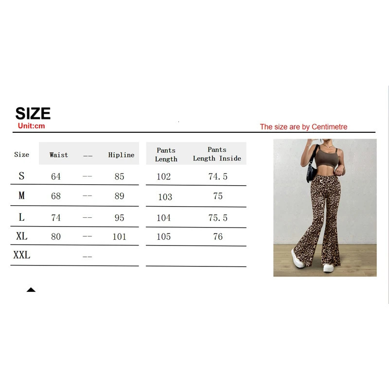 High Waist Leopard Print Flare Leggings Pants Korea Style Summer Autumn Women Fashion Sexy Bodycon Trousers Club Pants Slim 250225