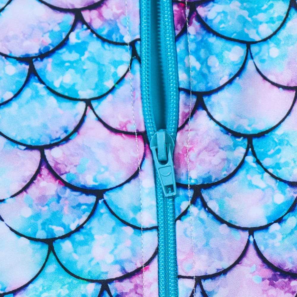 Kids Baby Girl Swimsuits Fish Scale Print Ruffles Long Sleeve Jumpsuit Swimwear Beachwear Children Bathing Suits X250224