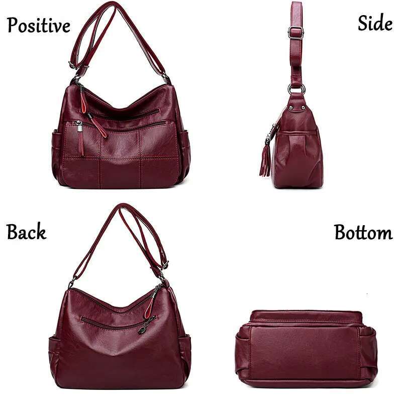 Many Pockets Shoulder Crossbody For Women New Style4 New Brand Leather Ladies Designr Handbags Casual Messenger Bags Sac A Main