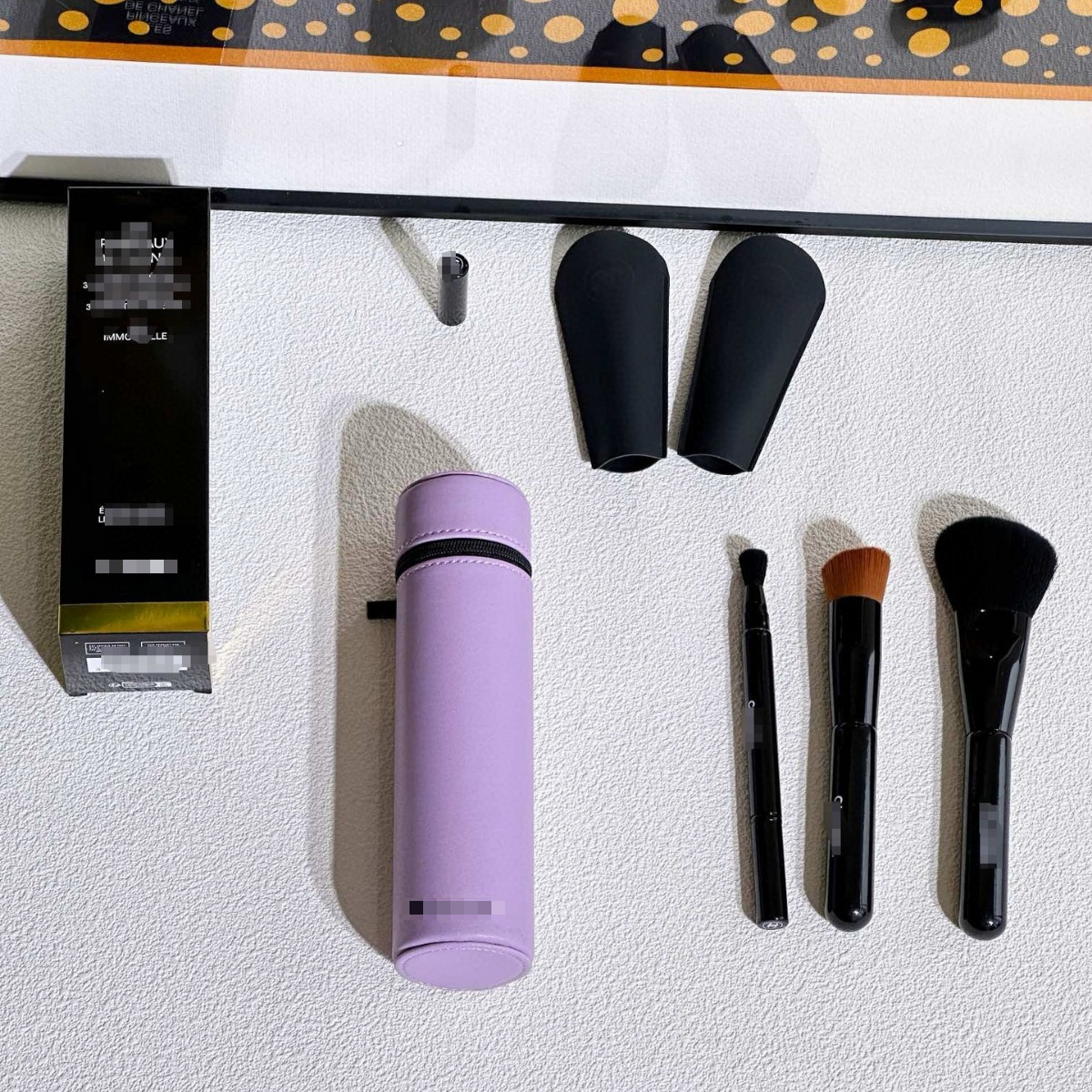 Multi-Functional Dopamine Cosmetic Kit: Blusher & Foundation Brushes + Eyeshadow Duo Complete Set with Organizer Tub