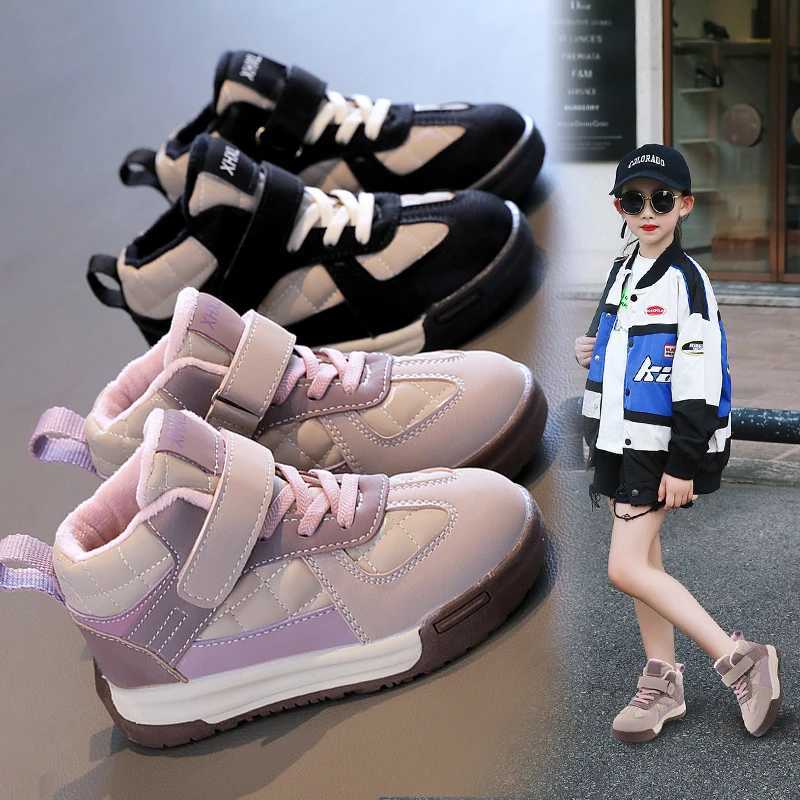 Children Warm Sneakers for Girls and Boys Fur Tennis Sports and Running Shoes W250225