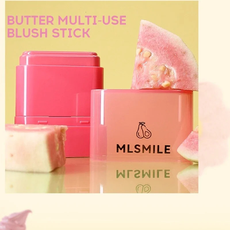 Powder Blusher Cream Natural Moisturizing Lip and Cheek Dual-use Blusher Stick High Gloss Cosmetic Blush Red Rouge Makeup 250224