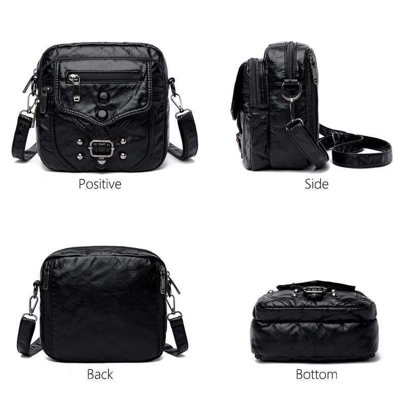 Many Pockets Shoulder Crossbody For Women New Style2 Brand Designr Soft Leather Handbags Leisure Style Ladies Messenger Bags Sac