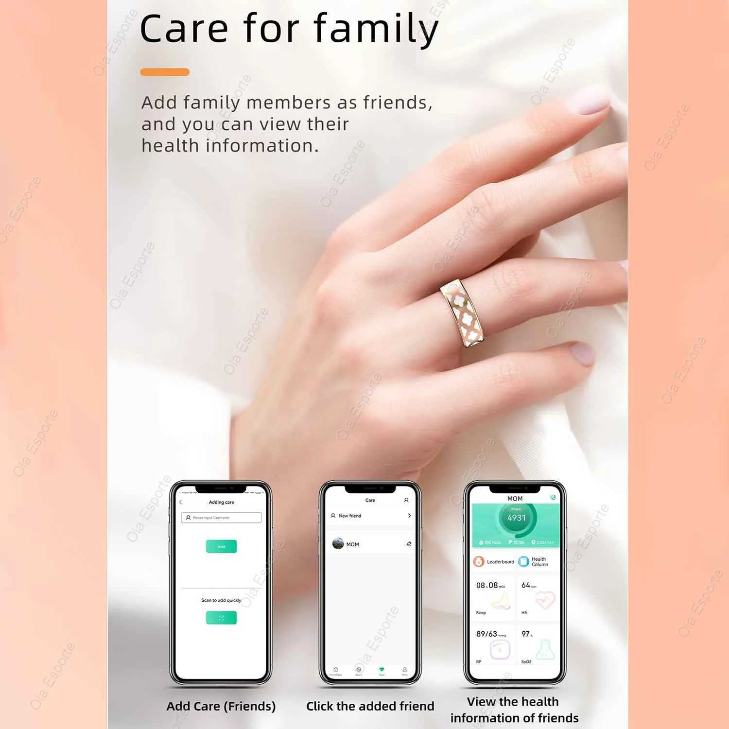 Suitable for Xiaomis new smart ring mens heart rate blood oxygen sleep health monitor sports fitness tracker Android iOS W250225