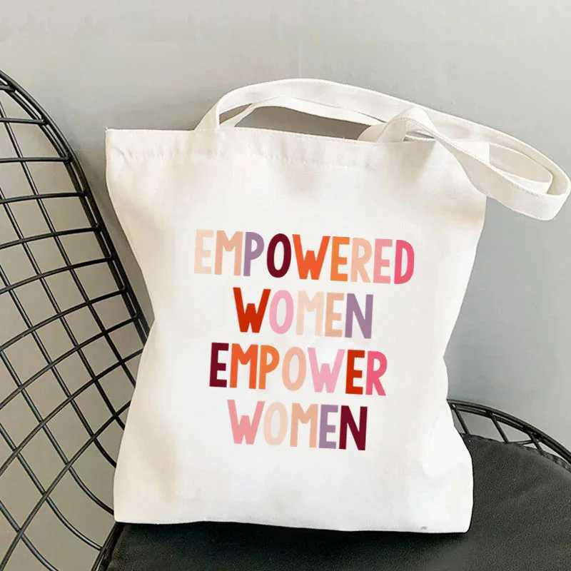 2024 Shopper GIRL POWER Personality Printed Tote Bag Women Harajuku Shopper Handbag Girl Shoulder Shopping Bag Lady Canvas Bag Z250224
