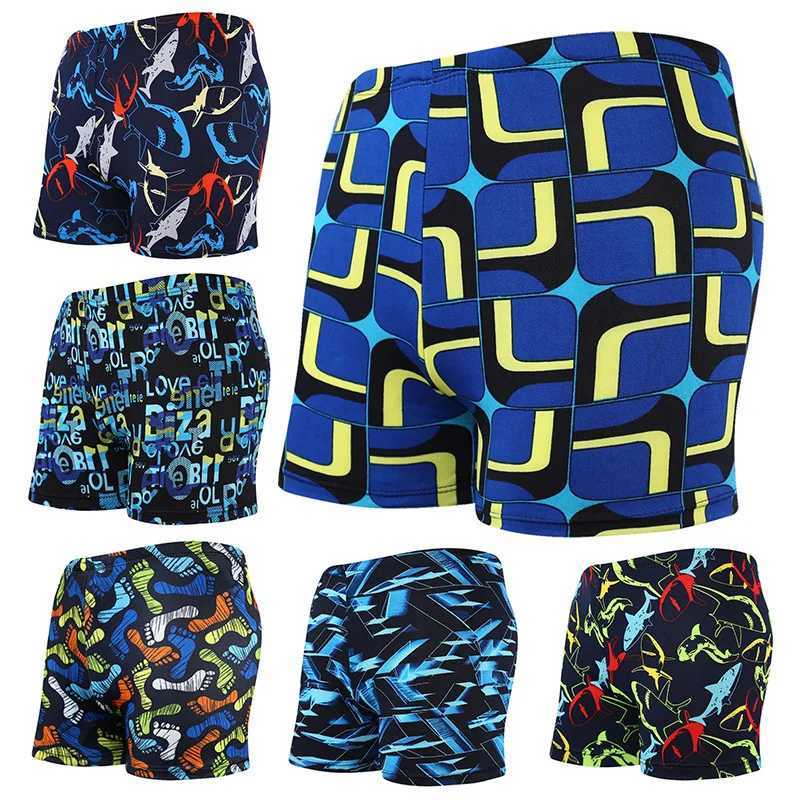 Summer Adult Boxer Swimming Trunks Personality Suit Swimming Trunks Men Swimming Pool Swimwear Men Stretch Surfing BeachXJ250224