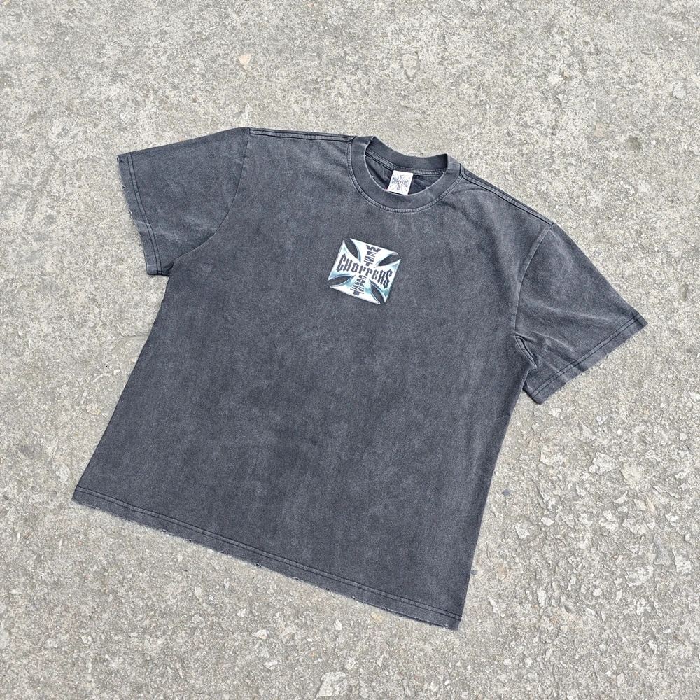 Yao888 Streetwear Fashion High Quality Tee Tops Summer Cotton Oversize Casual Y2k Vintage Graphics Print T Shirt For Men 250222