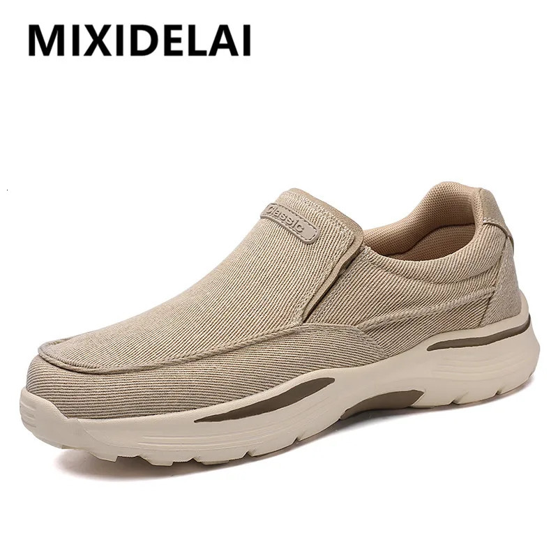 Mens Canvas Vulcanized Shoes Breathable Loafers Comfortable Mens Shoes Outdoor Walking Shoes Lightweight Men Sneakers 250224