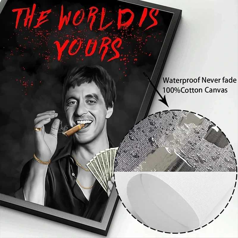 Movie Mafia Boss Legendary Figure Poster Canvas Print Art Mafia Portrait Canvas Painting Scarface Escobar Godfather Wall Decor Y250224