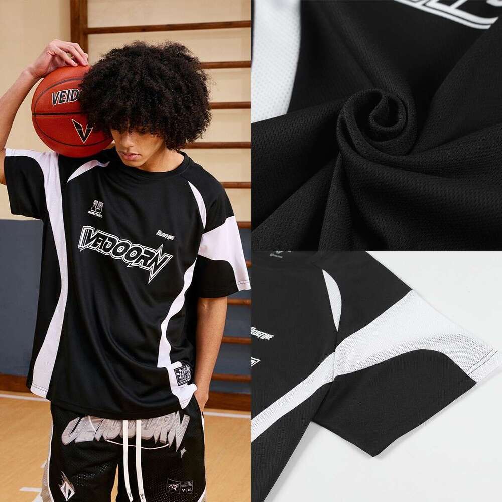 Summer motorcycle American basketball suit instant shooting quick drying T-shirt training sports breathable loose casual top