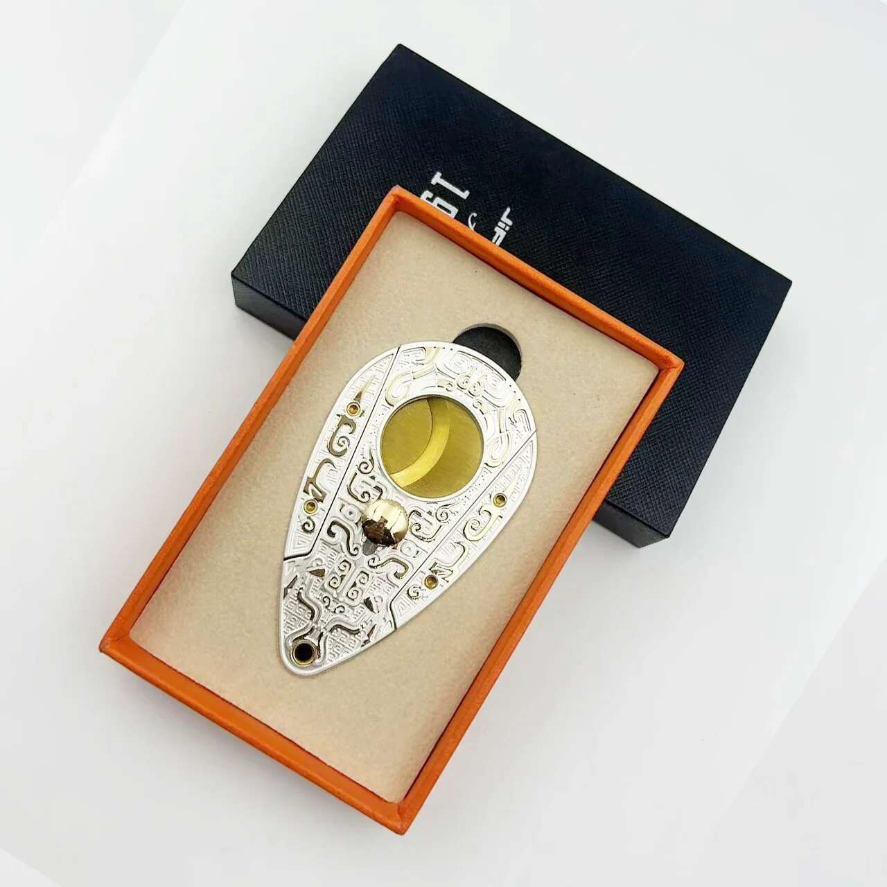 Stainless Steel Cutter Double-Edged Metal Tool S Clip Scissor Guillotine Puncher Cutting Knife Cigar Accessory