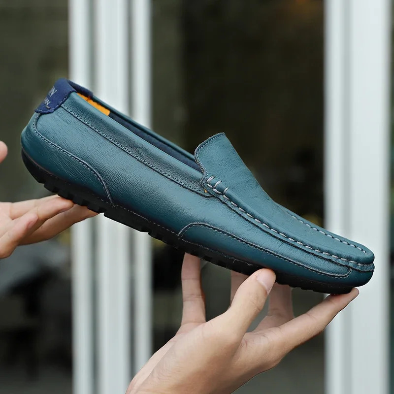 Genuine Leather Breathable Mocasines Casual Loafers Leather Shoes For Men Slip On Formal Italian Driving Flat Chaussure Homme 250224