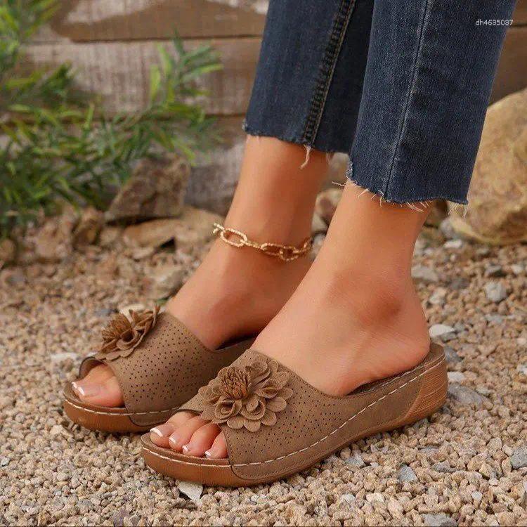 Slippers 2025 Summer Plus Size 36-43 wer Platform Non-slip Sandals Wedge Open Toe Hollow-out zhanyishengli