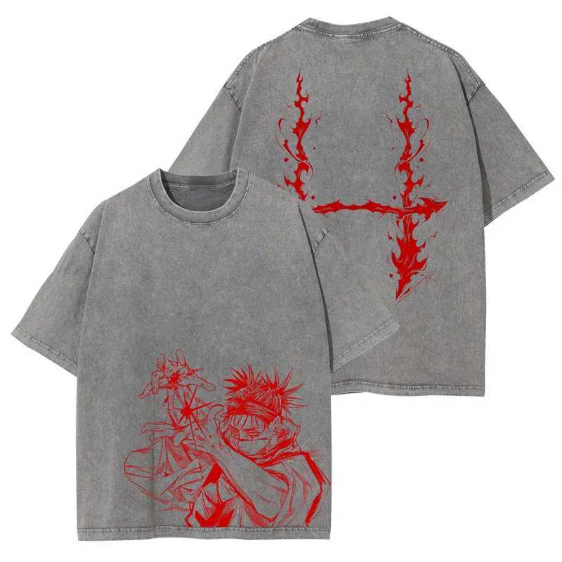 Anime J-Jujutsu K-Kaisen T Shirts Vintage Washed CHOSO T-shirt Oversized Short Slve Fushiguro Toji Sukuna Gojo Saturo Ts Men Y250225