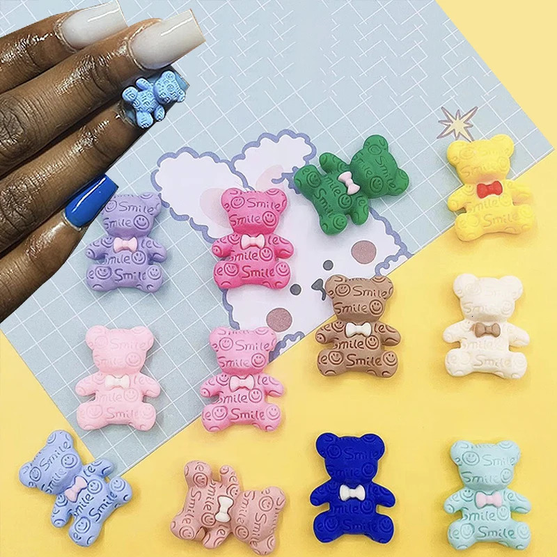 1Box Kawaii Fashion Cartoon Series Nail Accessories Resin Nail Charms Jewelry Decorations For Manicure 250220