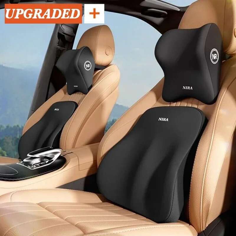 Update High Quality Memory Cotton Neck Support Pad Headrest Waist Pillow Car Seat Back Driver Lumbar Cushion