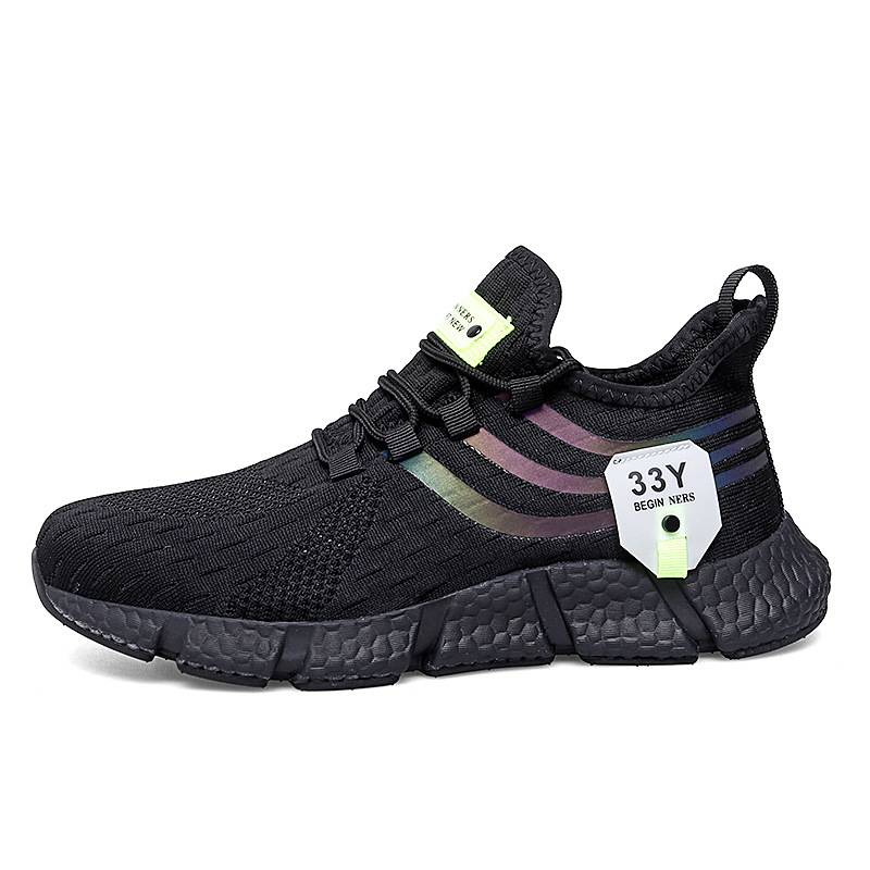 Lightweight running shoes for men soft sole cushioned flying mesh sneakers for men Breathable Comfortable soled men's shoes