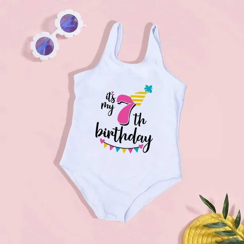 Its My 3rd Birthday Girls Swimsuit Birthday Princess One Piece Swimwear Childrens Bikini Kids Pool Party Outfit Swim Clothes X250224