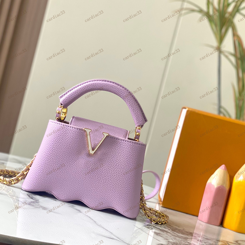 Designer Mini Tote Bags High Quality Women Fashion Capushell Handbag Wavy bottom Genuine Leather Commuting Tote Bags Lady Small Shoulder Bag Crossbody Bag Large